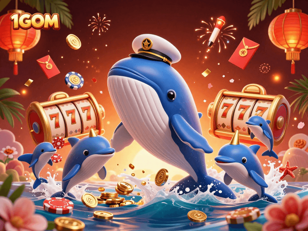 Experience the thrilling world of 1GOM with a spectacular casino scene featuring whimsical sea creatures.