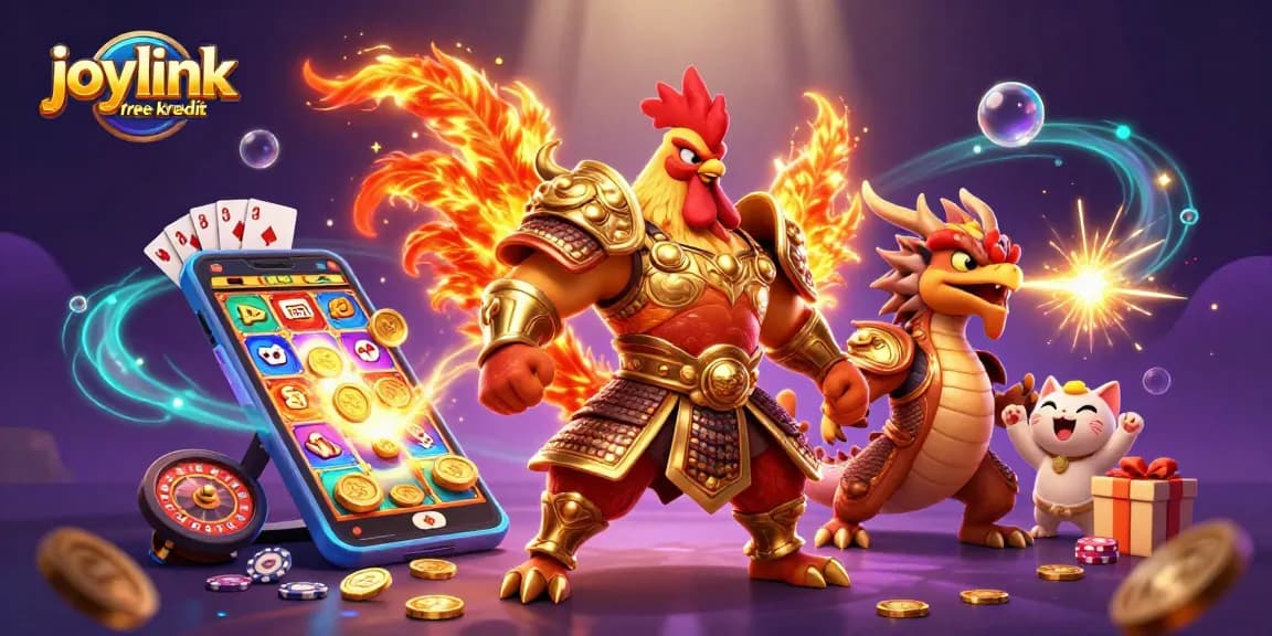 Experience joylink free kredit slots excitement with dynamic 3D casino warriors and thrilling game elements.