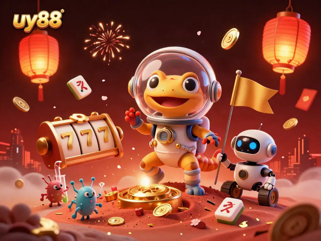 Join the Martian gecko in a golden casino adventure on Mars with uy88.