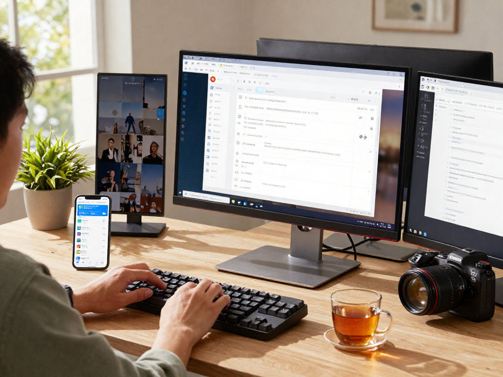 Efficient workspace showcasing 搜狗 input method on monitor with active typing and productivity elements.