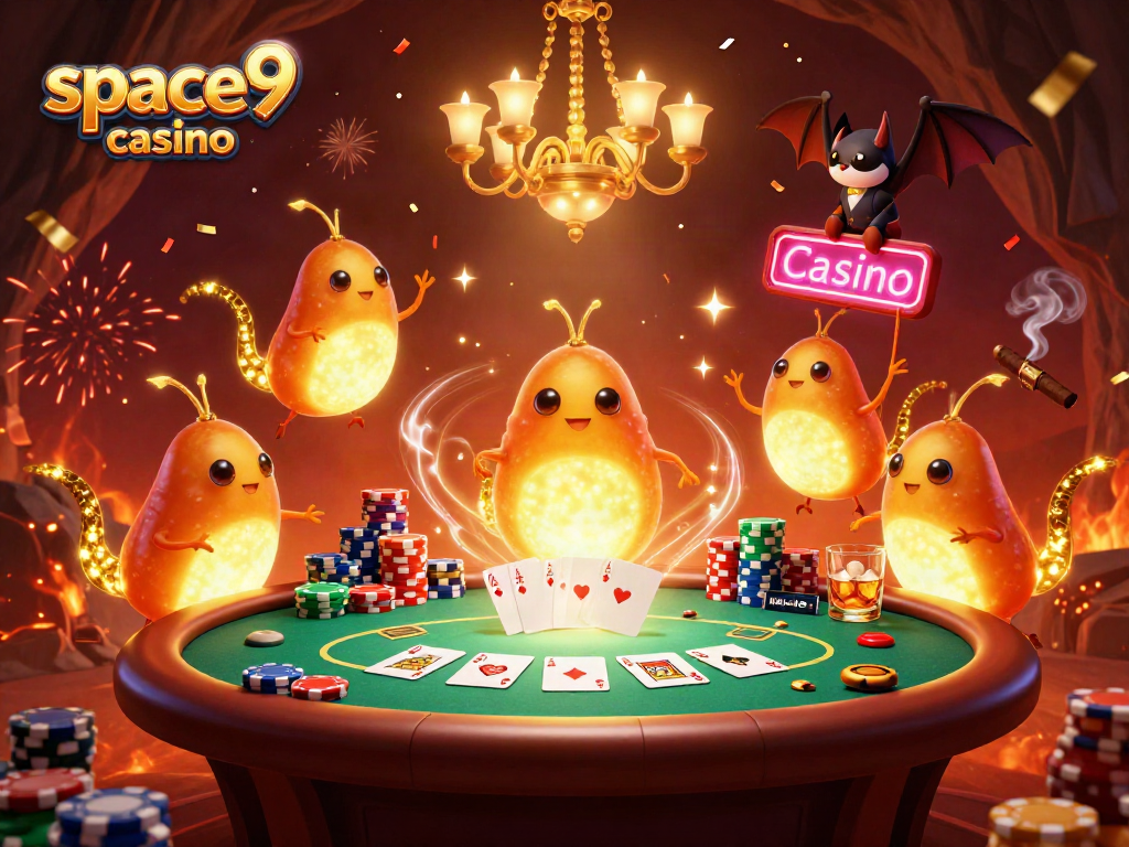 Experience thrilling gaming action at space9 casino with glowworms illuminating a vibrant cave setting.