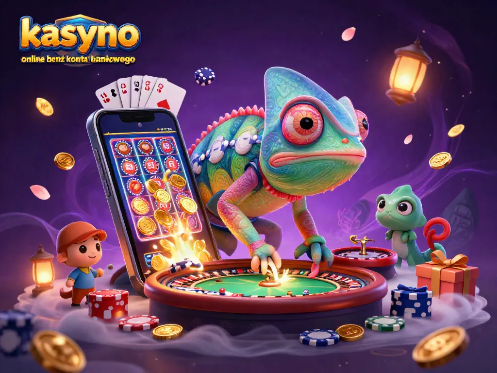 Experience the excitement of kasyno online bez konta bankowego with our vibrant 3D casino scene.