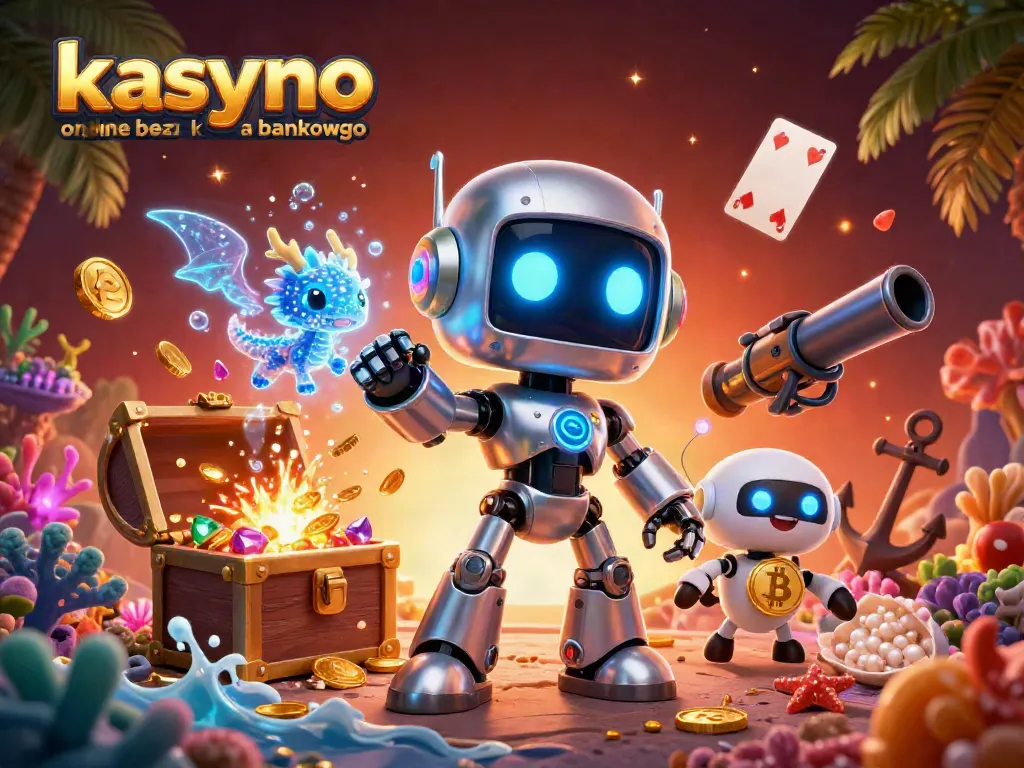 Join the excitement at kasyno online bez konta bankowego with futuristic characters in a vibrant casino scene.