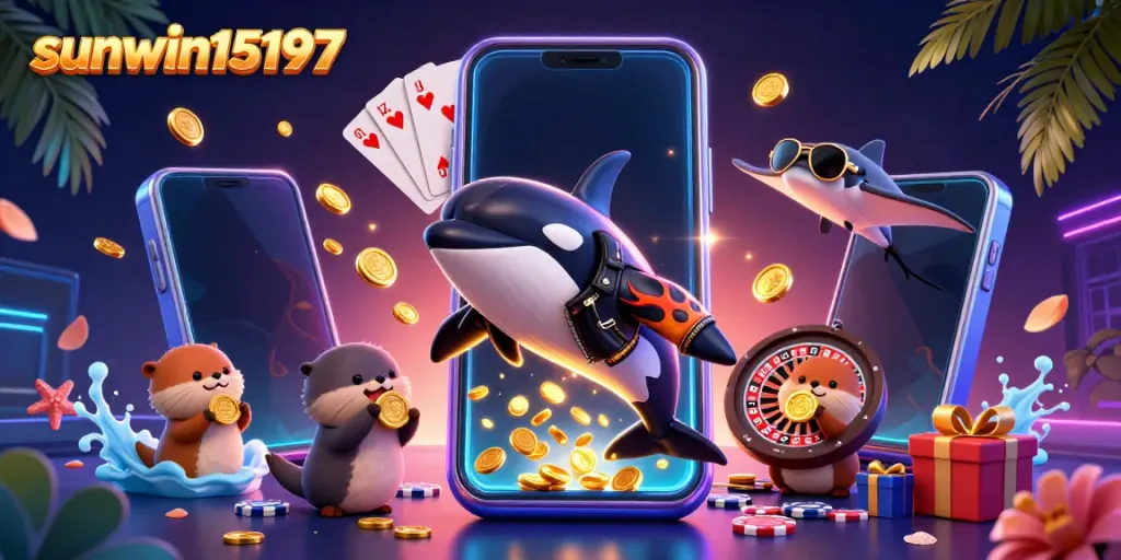 Engage in thrilling slots with sunwin15197 as cartoon whales and otters celebrate big wins.