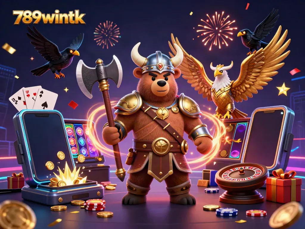 Engage with the thrill of 789wintk as a Viking bear and Valkyrie eagle embody the excitement of online slots.