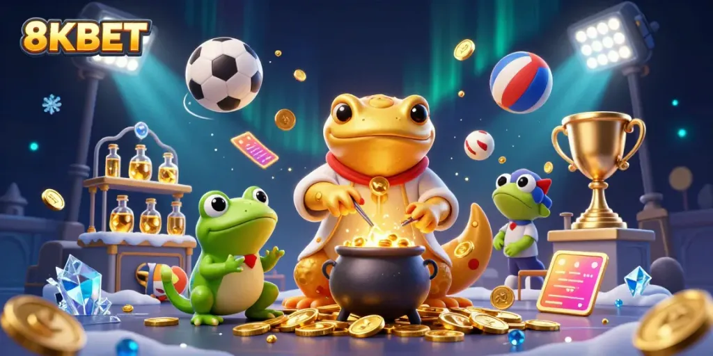 Experience the magic of gambling with 8KBET in this vibrant alchemical scene