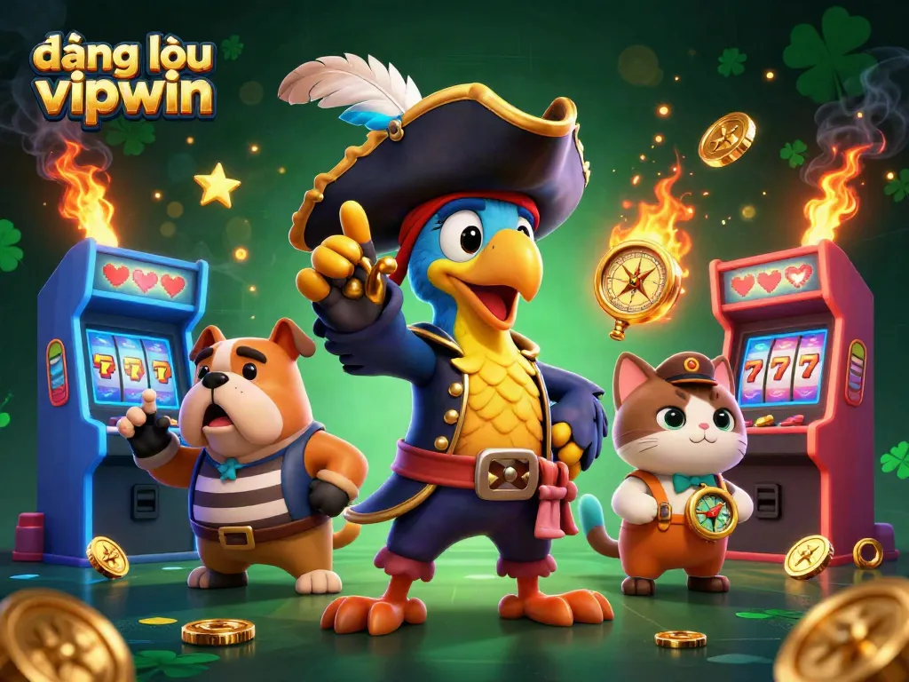 Engage with vivid imagery of đăng nhập vipwin featuring cartoon pirates and colorful casino elements.