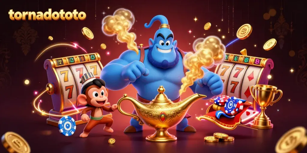 Experience excitement with tornadototo as the genie grants players lucky spins and jackpots.