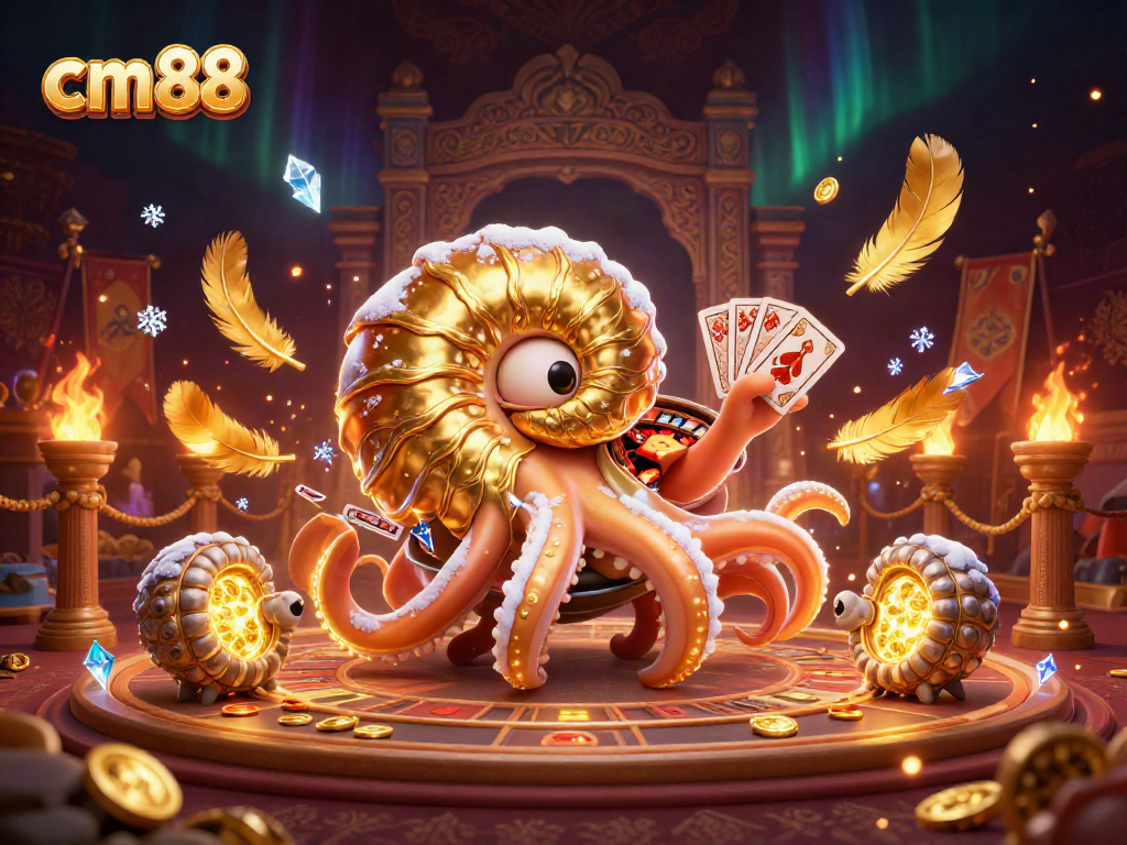 Experience exciting gameplay at cm88 with a giant nautilus roulette wheel and glowing ammonite companions.