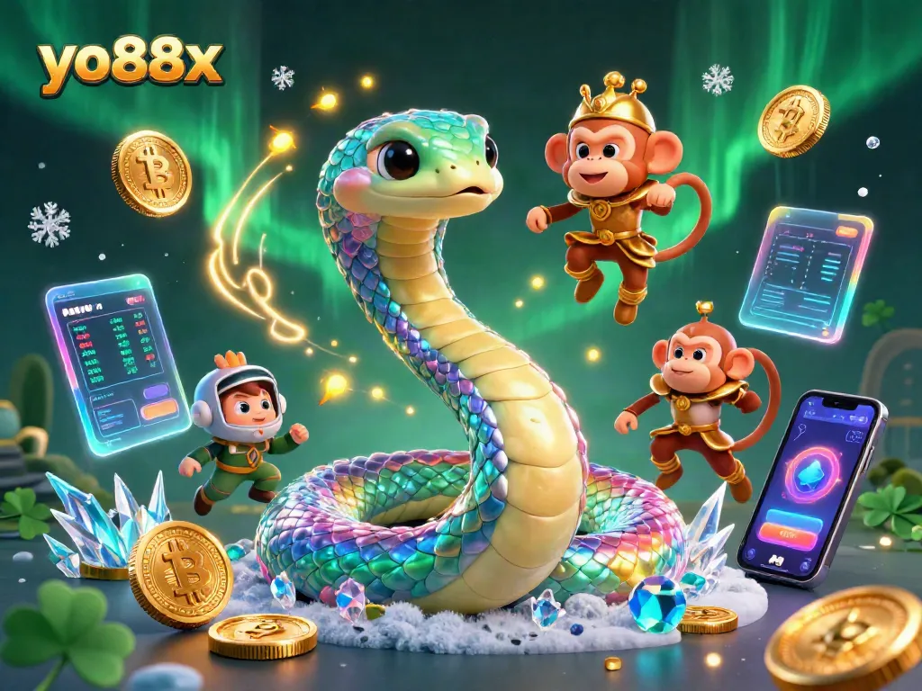 Engage with thrilling gameplay at yo88x, featuring vibrant crypto coins and mystical characters in a dynamic casino setting.