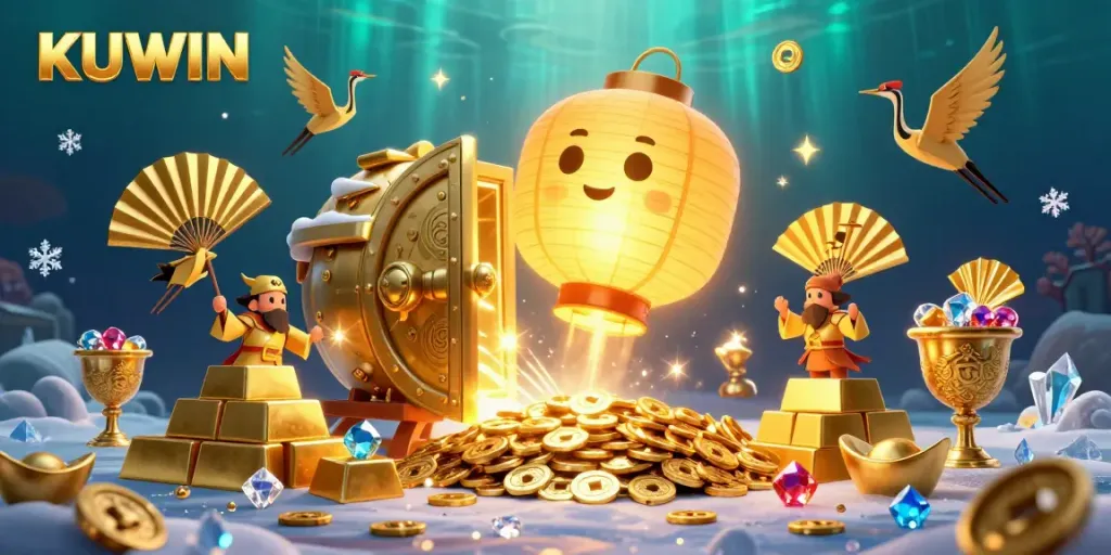Experience the excitement of gambling at KUWIN with vibrant characters and dynamic game elements, highlighting a rich casino scene.