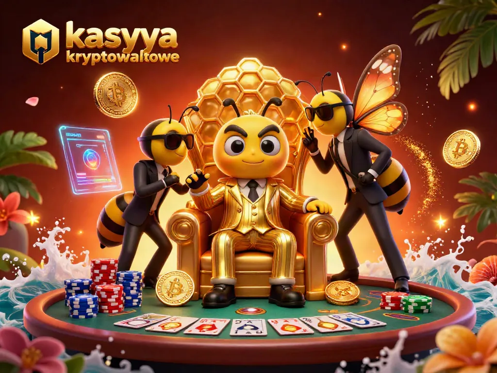 Engage in kasyna kryptowalutowe amid a vibrant 3D casino atmosphere with animated characters and game elements.