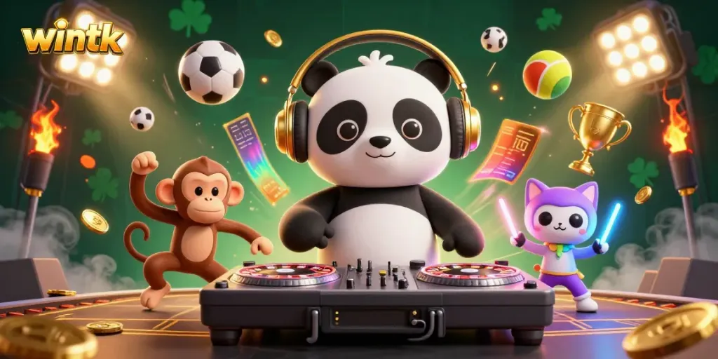Experience the excitement of wintk casino gaming with a vibrant party atmosphere featuring unique characters.