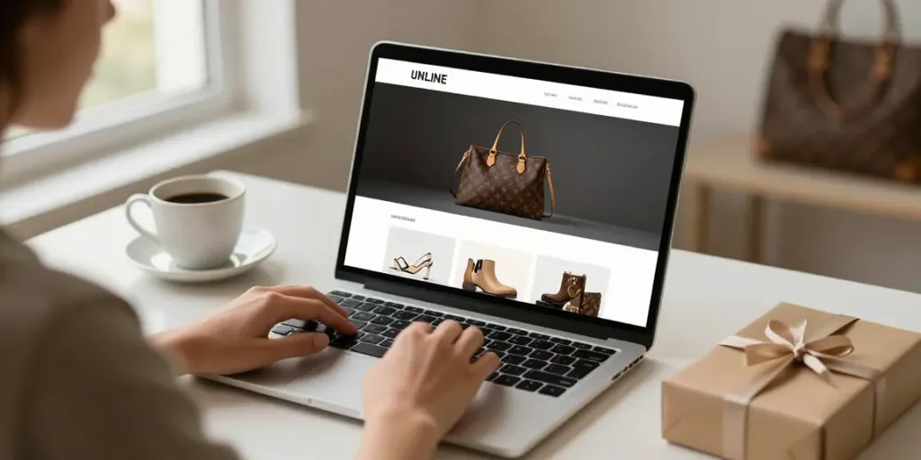 Buy replica bags through an exclusive online shopping experience showcasing luxurious options, perfect for digital marketplace ventures.