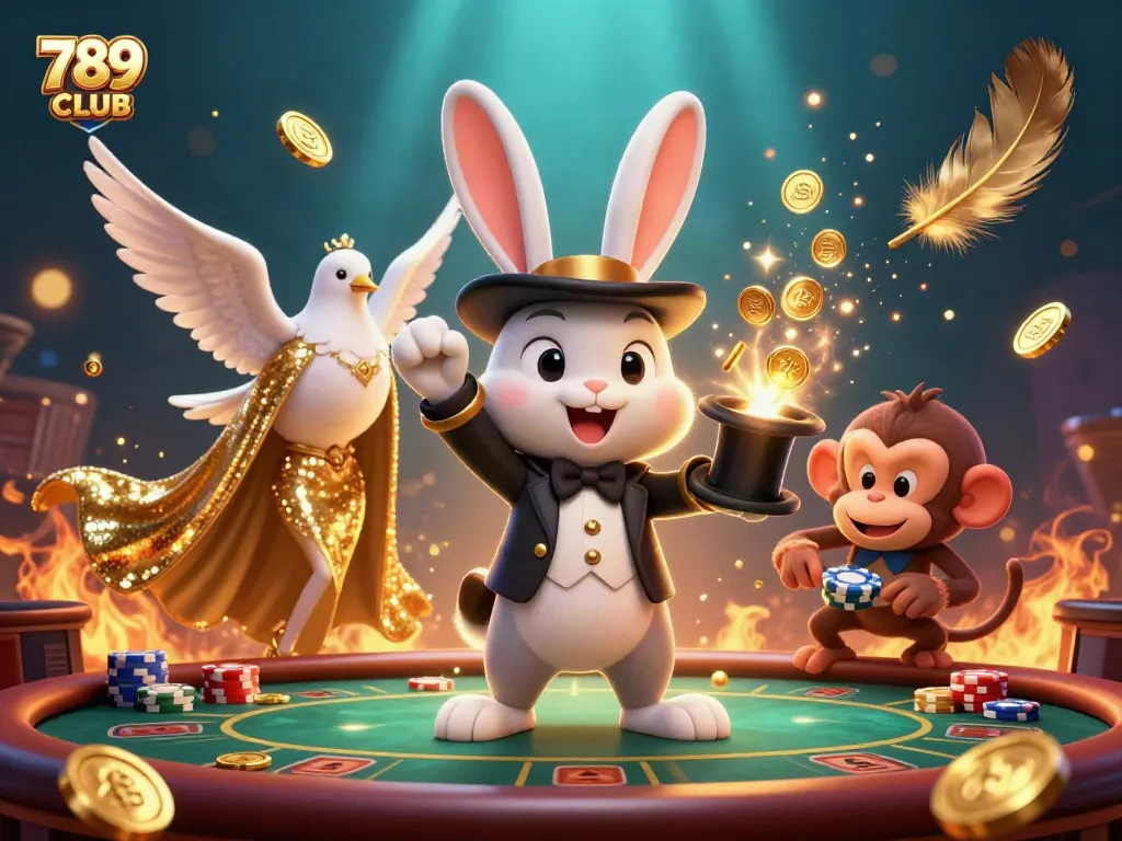 Engage with the 789CLUB casino world featuring vibrant characters and dynamic gaming elements.