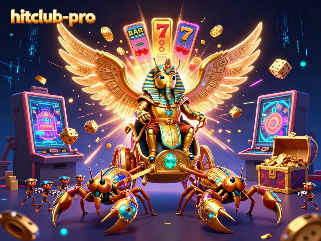 Join the excitement of hitclub-pro with a golden scarab beetle leading the casino adventure.