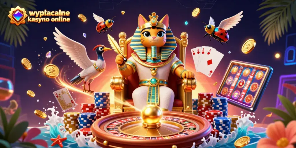 Experience the thrill of wypłacalne kasyno online with vibrant characters and casino elements.