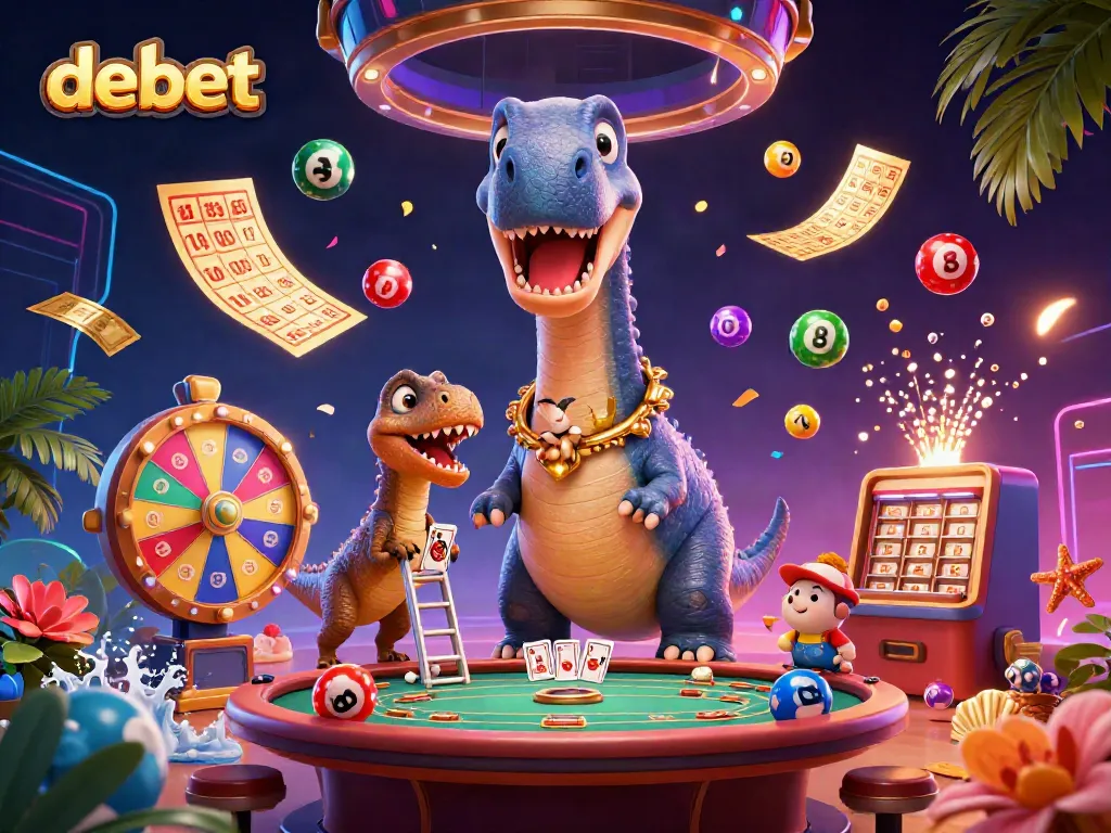 Engage with debet gaming excitement, where dinosaurs and dynamic lottery balls create a thrilling atmosphere!