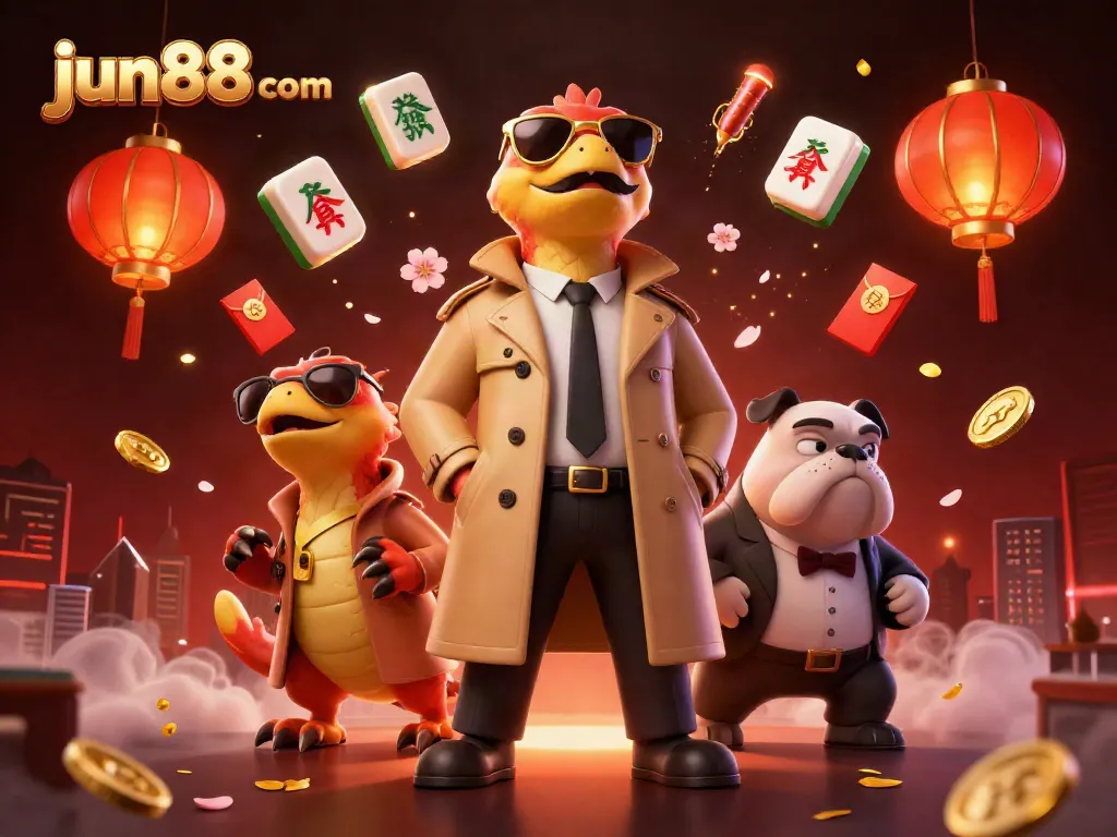 Experience the excitement of jun88 com with a dynamic VIP casino scene featuring playful raptors.