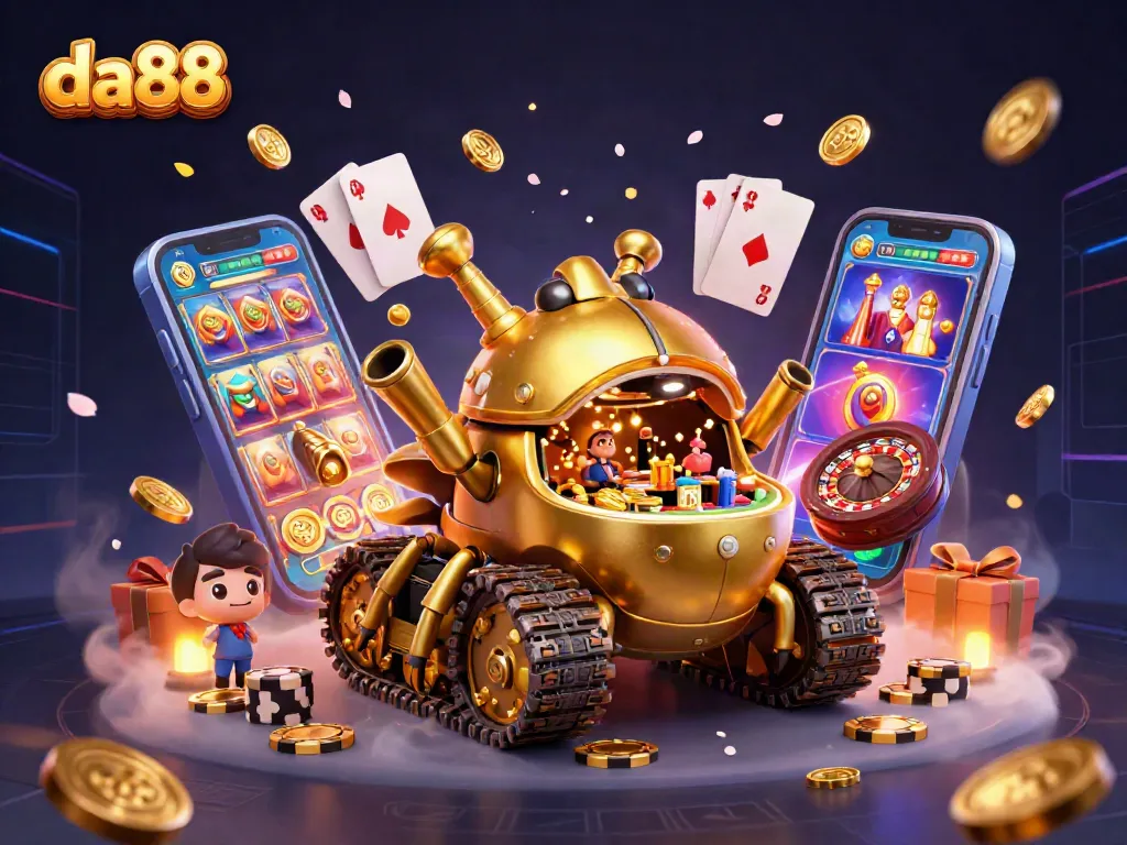 Engage in thrilling wins at da88's vibrant casino adventure with a golden beetle tank!