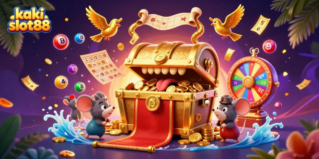 Menangkan jackpot di kaki slot88 dengan ilustrasi kasino konyol yang menggoda dan ceria.