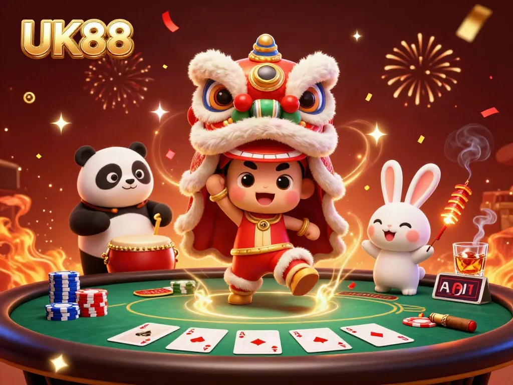 Engage in thrilling gameplay at UK88 with vibrant characters and casino elements.